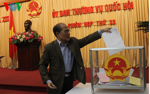 ຄະນະພັກສະພາແຫ່ງຊາດລົງຄະແນນສຽງໄວ້ວາງໃຈປີ 2014